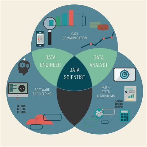 an image showing relation between a data analyst and data engineer and data scientist